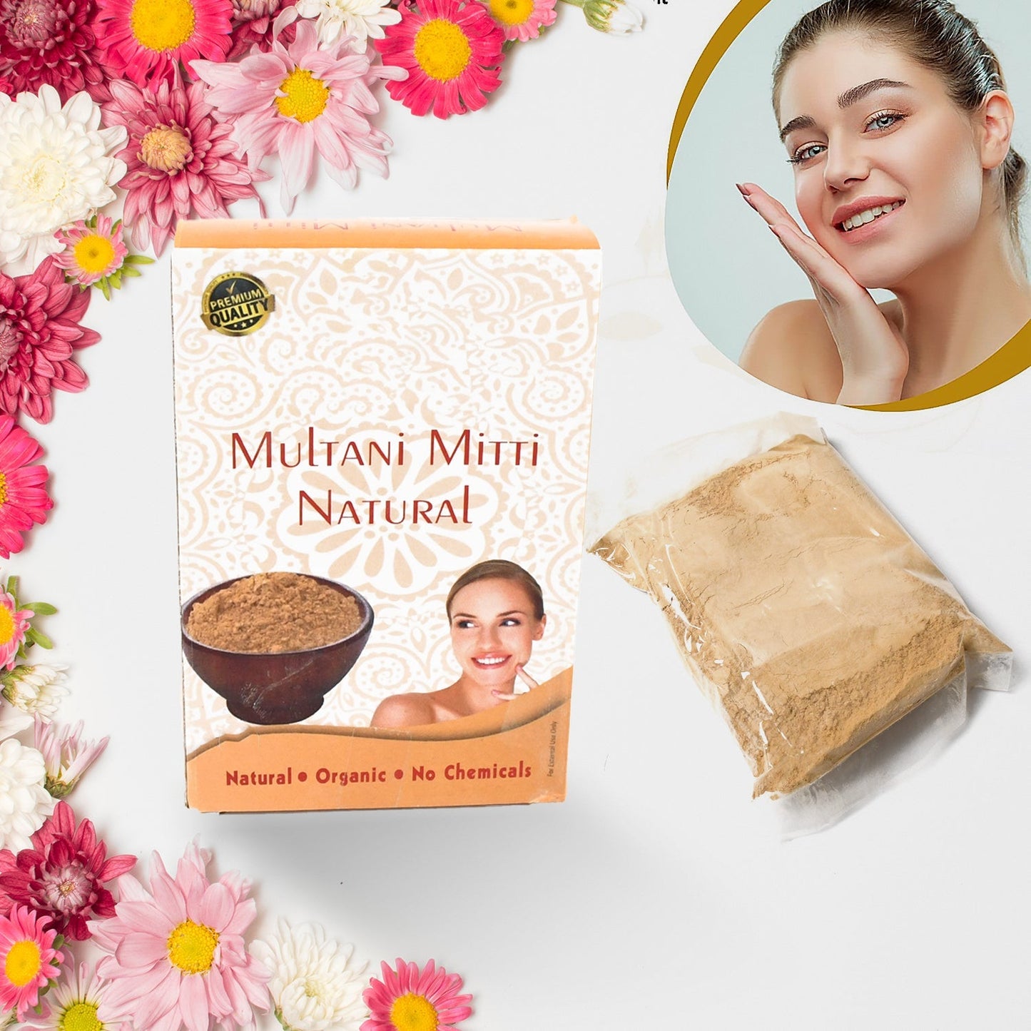 80gram Herbal Tan Removing Multani Mitti Face Pack For Skin Care Age Group signaturekarts