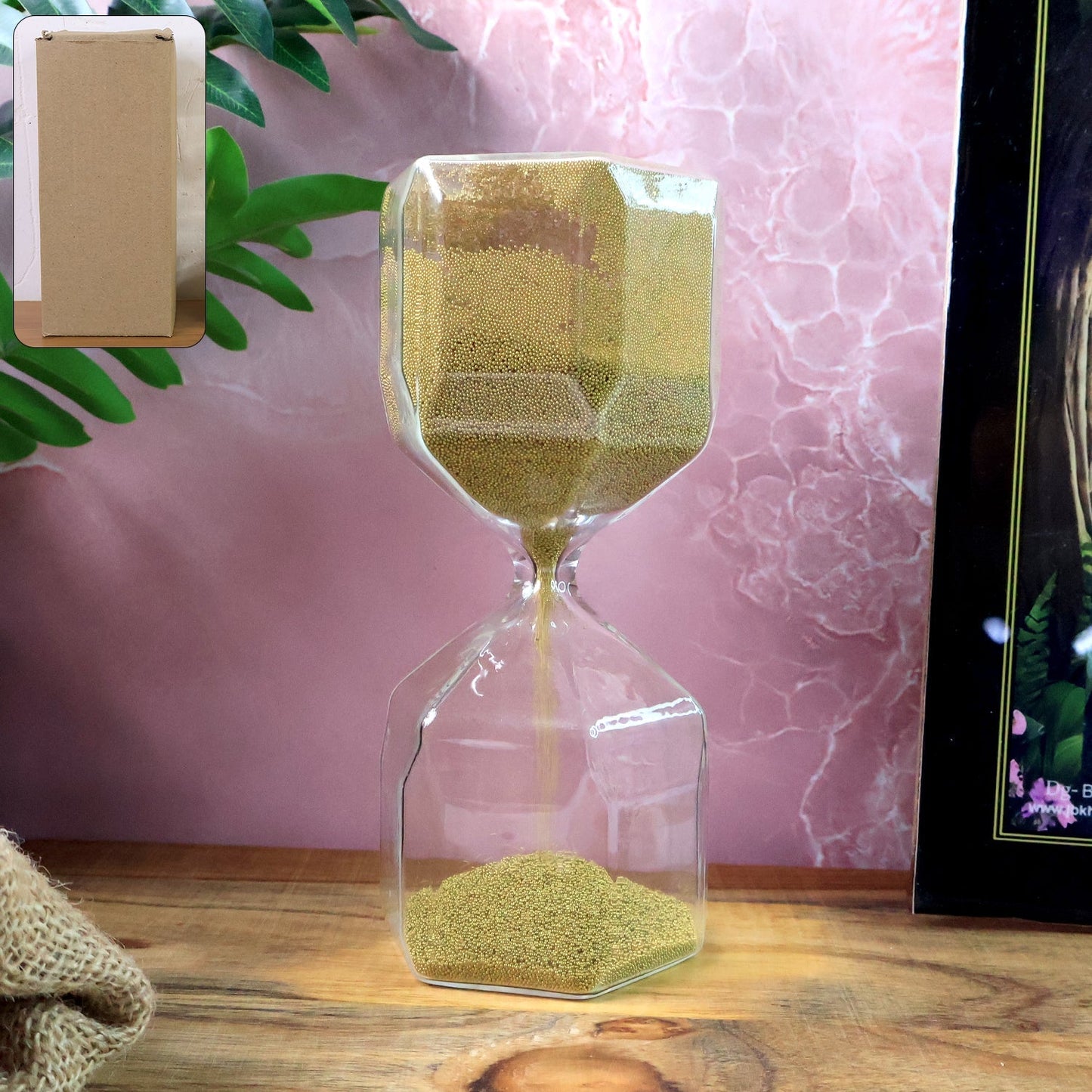Faceted Glass Hourglass Sand Timer - (1 Pc / 4 Minutes Approx Time) signaturekarts