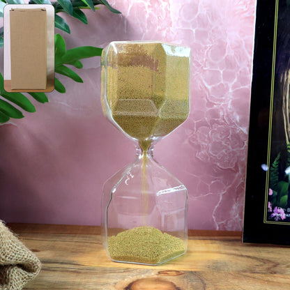 Faceted Glass Hourglass Sand Timer - (1 Pc / 4 Minutes Approx Time) signaturekarts