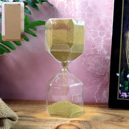 Faceted Glass Hourglass Sand Timer - (1 Pc / 4 Minutes Approx Time) signaturekarts
