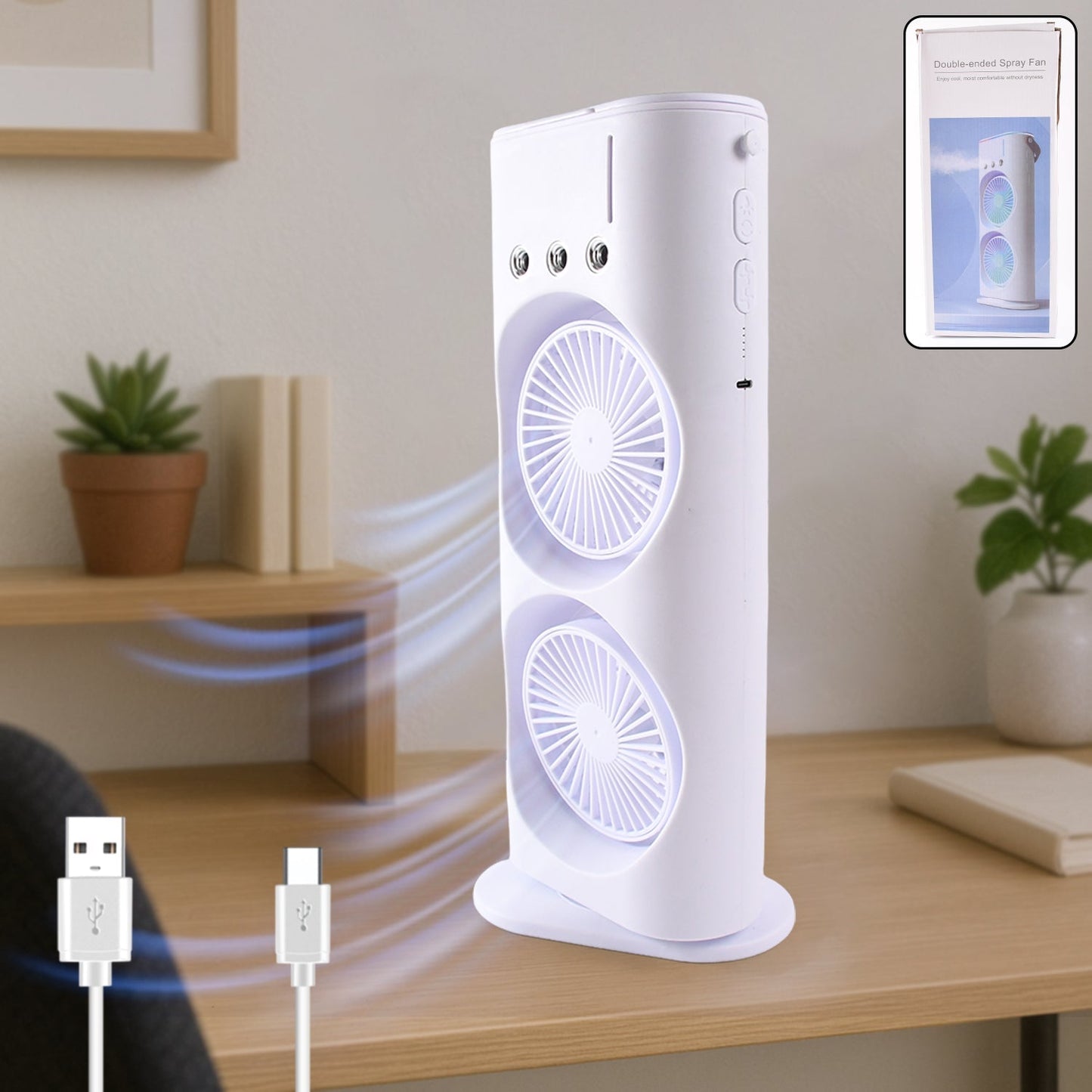 Portable Tower Mist Spray Cooling Fan, Air Cooling Fan (1 Pc) Signature kart