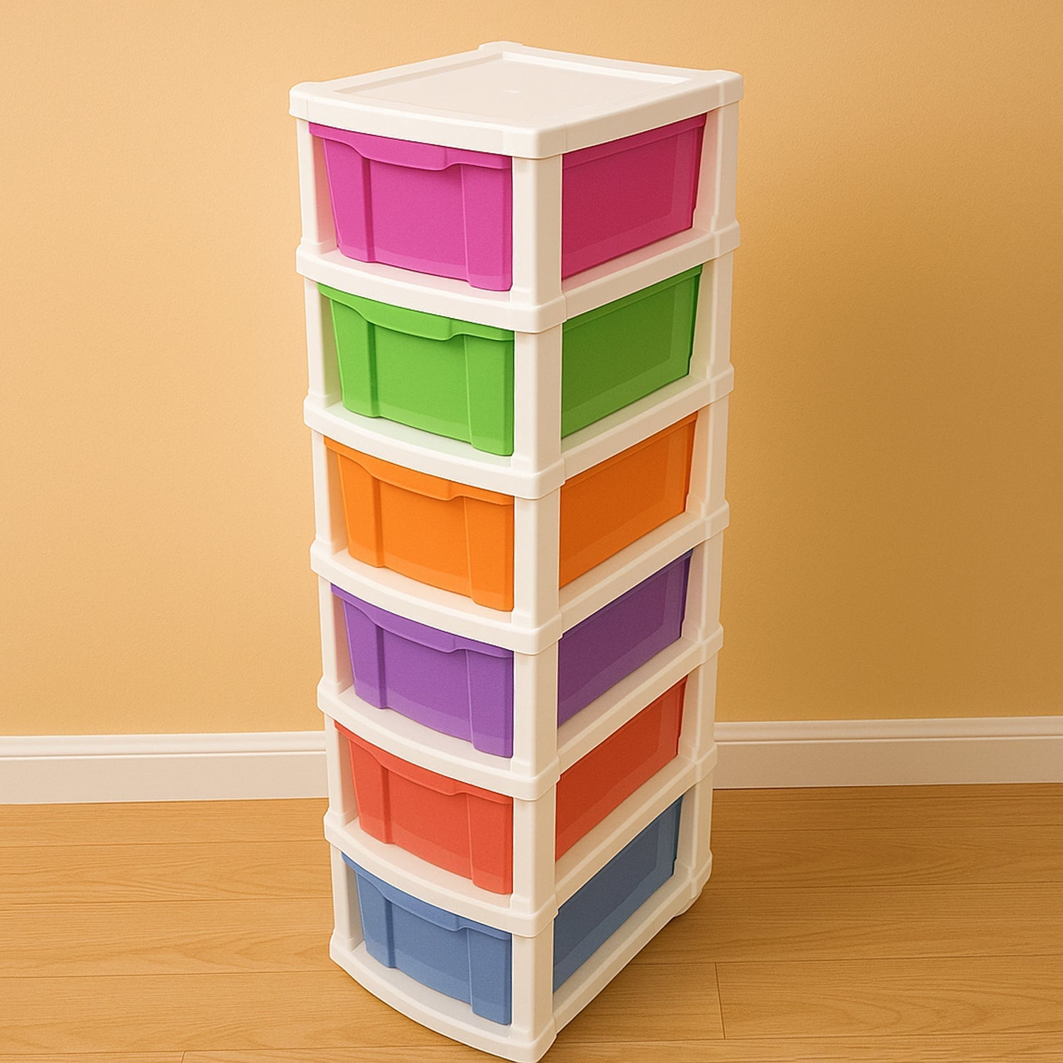 6-Layer Multi-Colored Plastic Storage Drawer Cabinet Signature kart