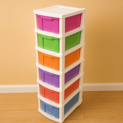 6-Layer Multi-Colored Plastic Storage Drawer Cabinet Signature kart