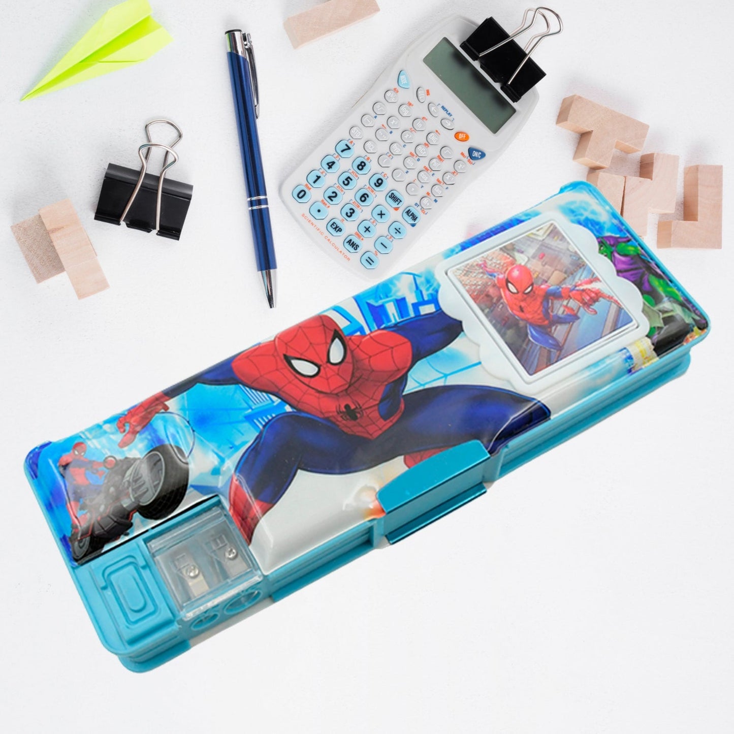 Cartoon Multi-functional Geometry Box with Calculator & Double Sharpener signaturekarts