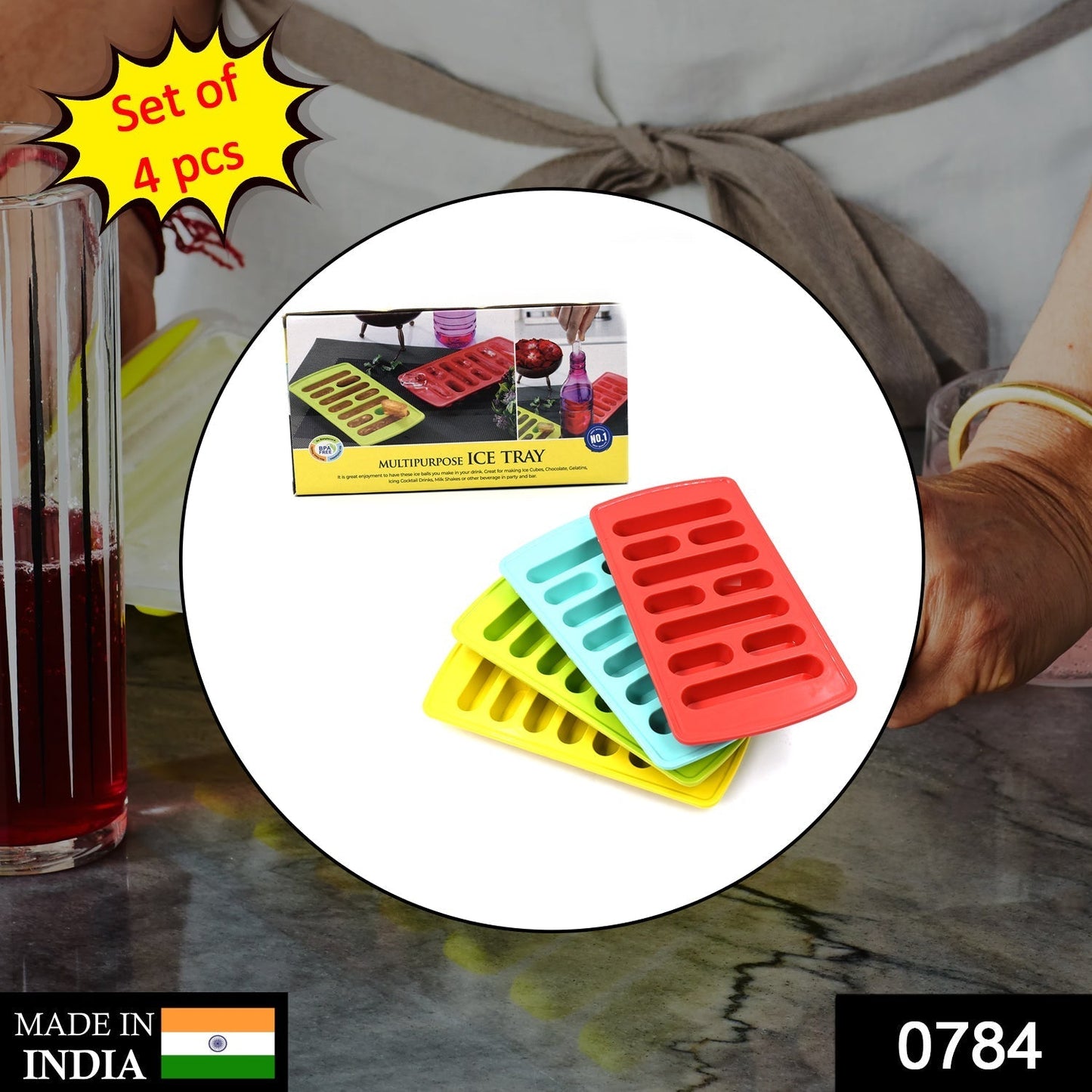 4-Piece Fancy Ice Tray – Versatile Household Ice Maker signaturekarts