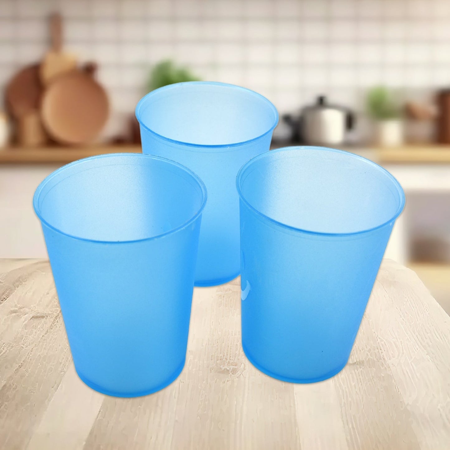 Reusable Plastic Drinking Tumblers - 4-Piece Transparent Water Cup Set signaturekarts