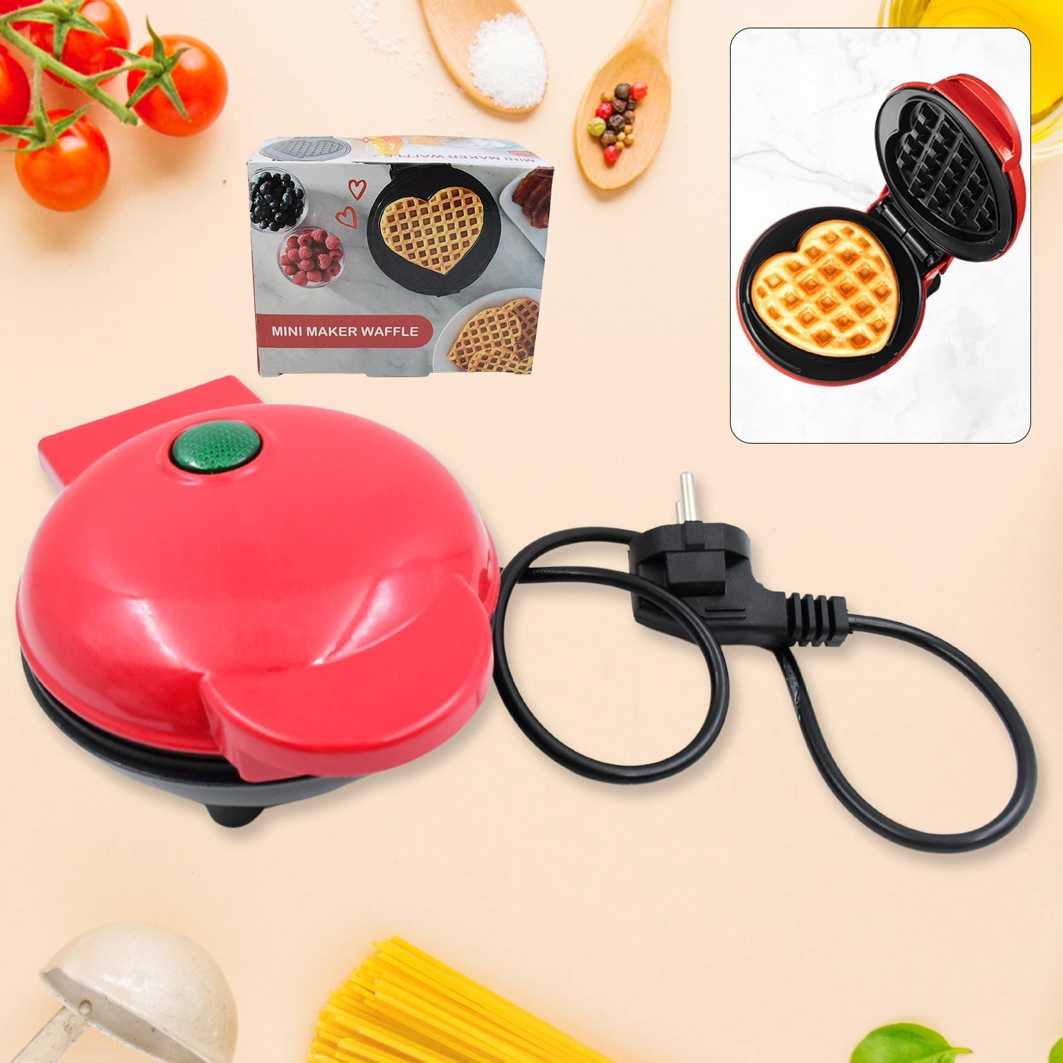 Mini Waffle Maker Machine – Non-Stick Quick Breakfast Tool Signature Kart