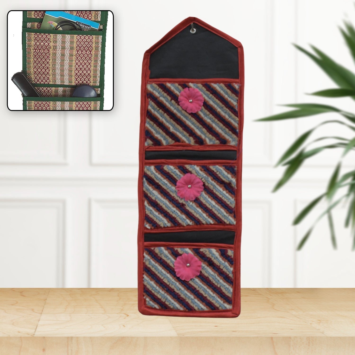 Foldable Hanging Organizer with 3 Pockets - Wall Hanging Letter Holder signaturekarts