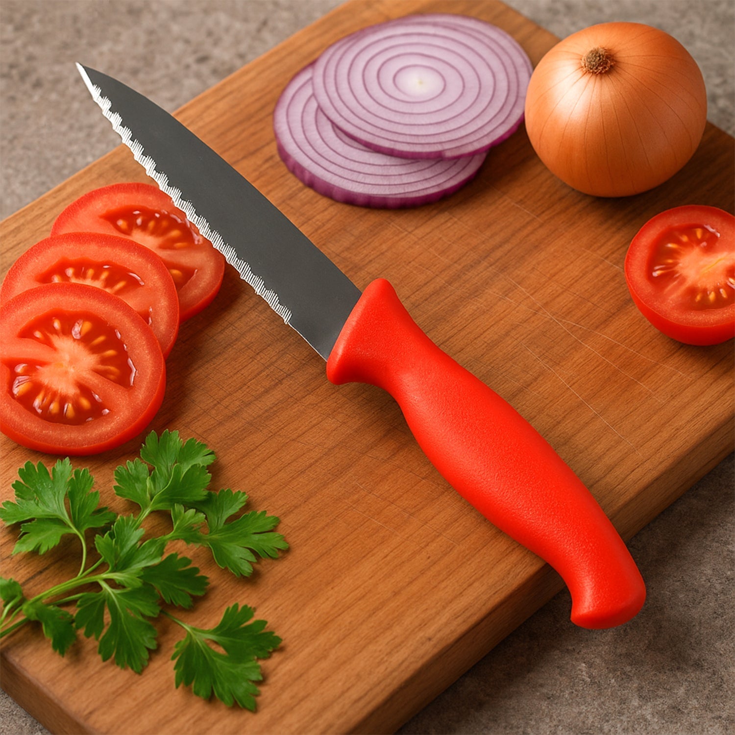 Stainless Steel Serrated Kitchen Knife (1 Pc) Signature Kart
