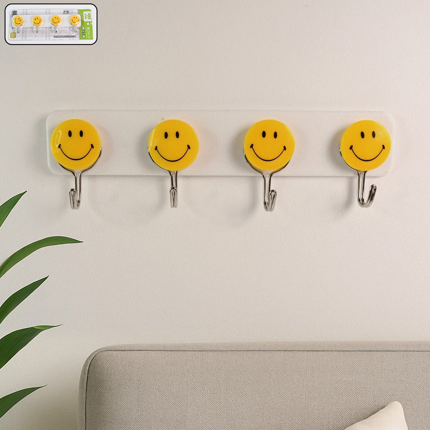 Multipurpose Self-Adhesive 4 hooks for wall Hook (1 Pc) Signaturekarts