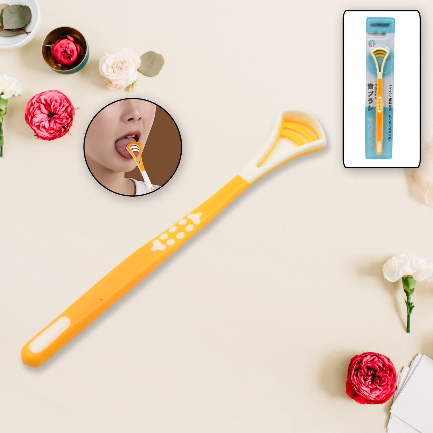 Tongue Scraper & Brush for Fresh Breath (1 Pc) Signaturekarts