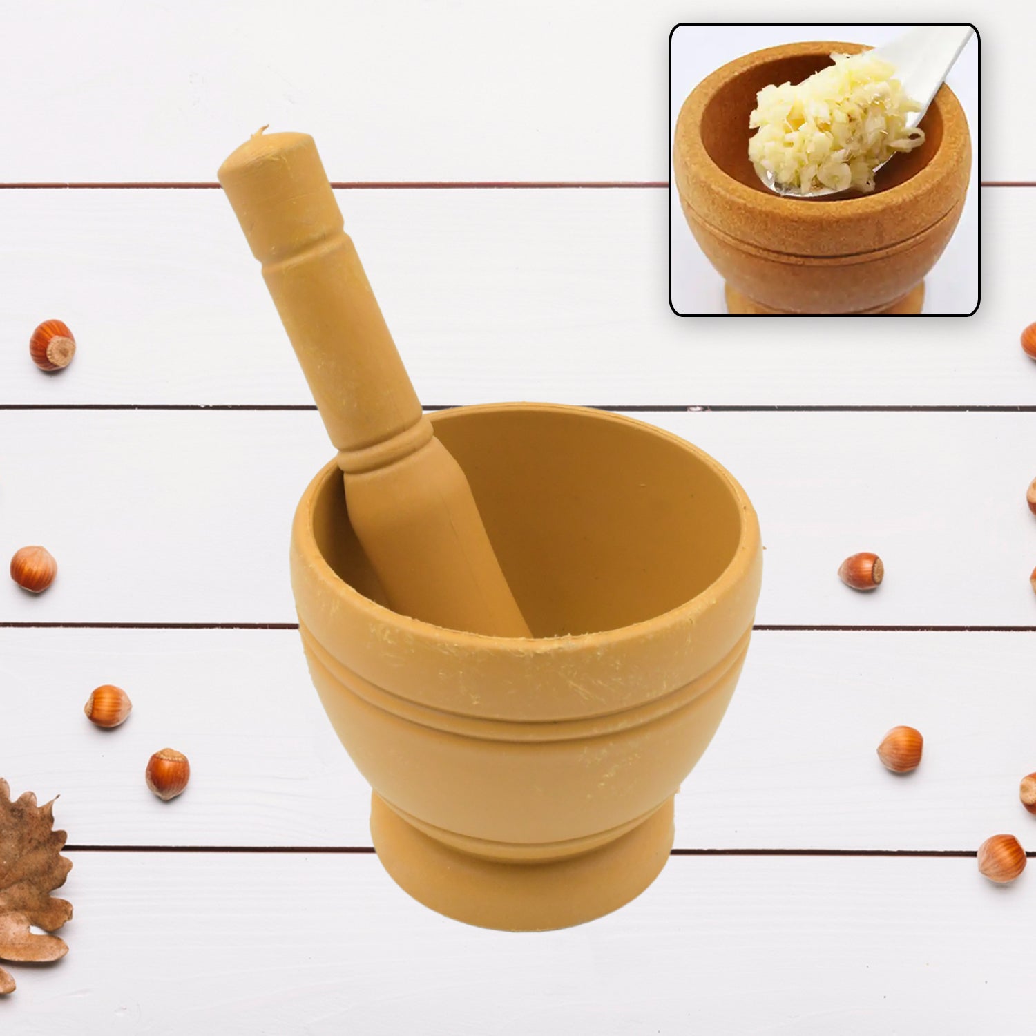 Mortar and Pestle Spice Grinder - Traditional Khalbatta for Kitchen Herb signaturekarts