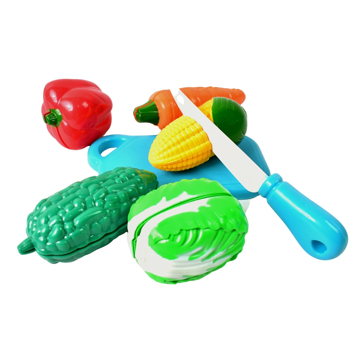 Realistic slice-able fruits and vegetables cut in 2 part play toy set Signaturekarts