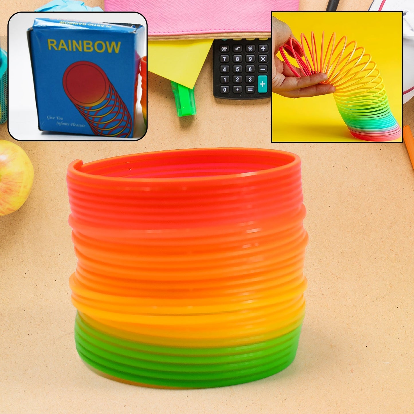 Rainbow Slinky Spring Toy – Compact Fun Toy for Kids & Adults, Gift-Friendly signaturekarts