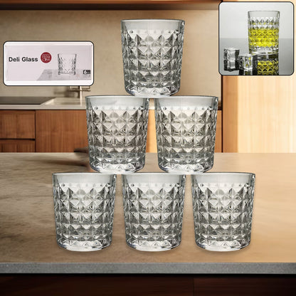 Premium Crystal-Style Glass Tumbler Set (6 Pc / 210 ML) Signaturekarts