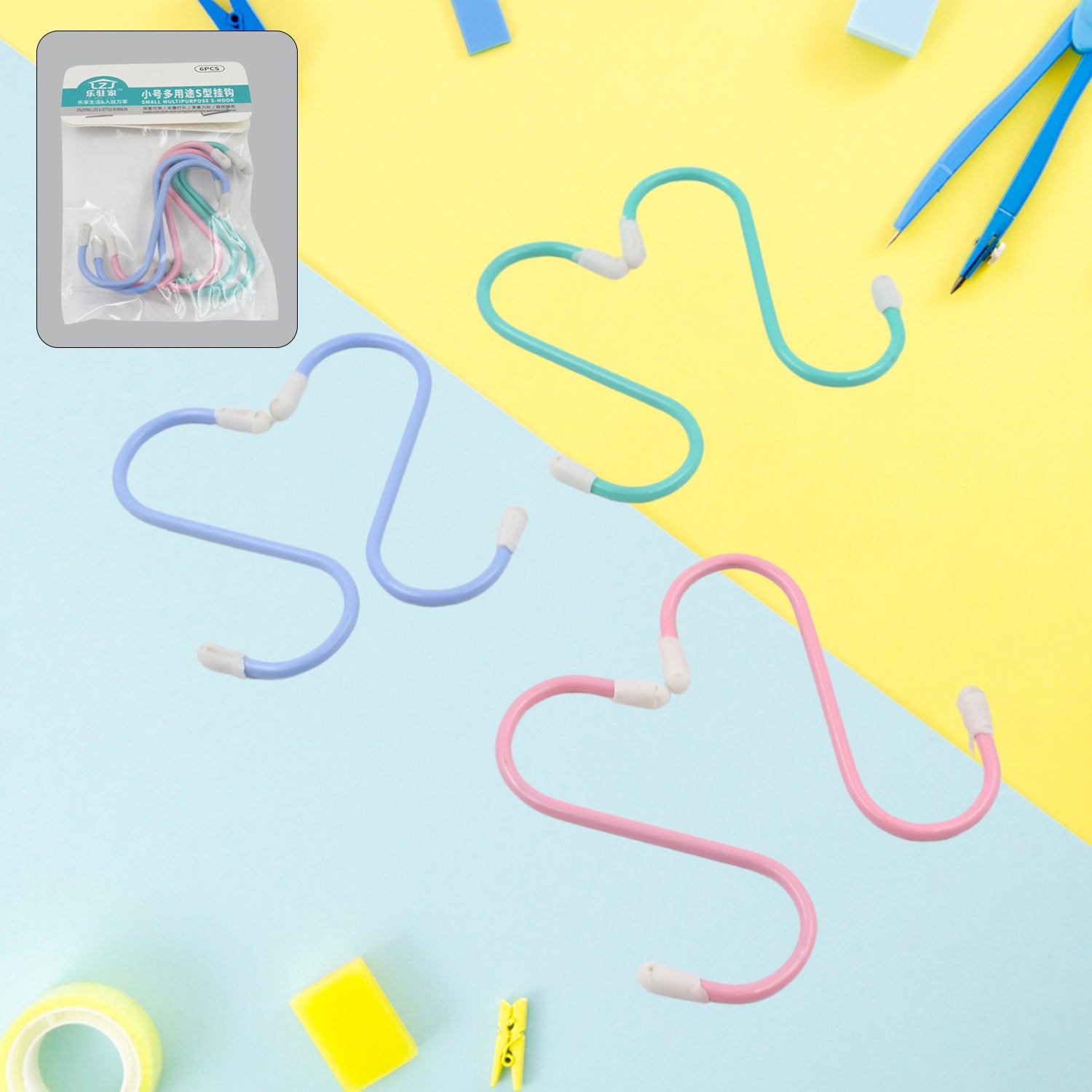 S Shape Metal Hooks for Hanging, Heavy Duty S Shaped Hooks (6 Pcs Set) signaturekarts