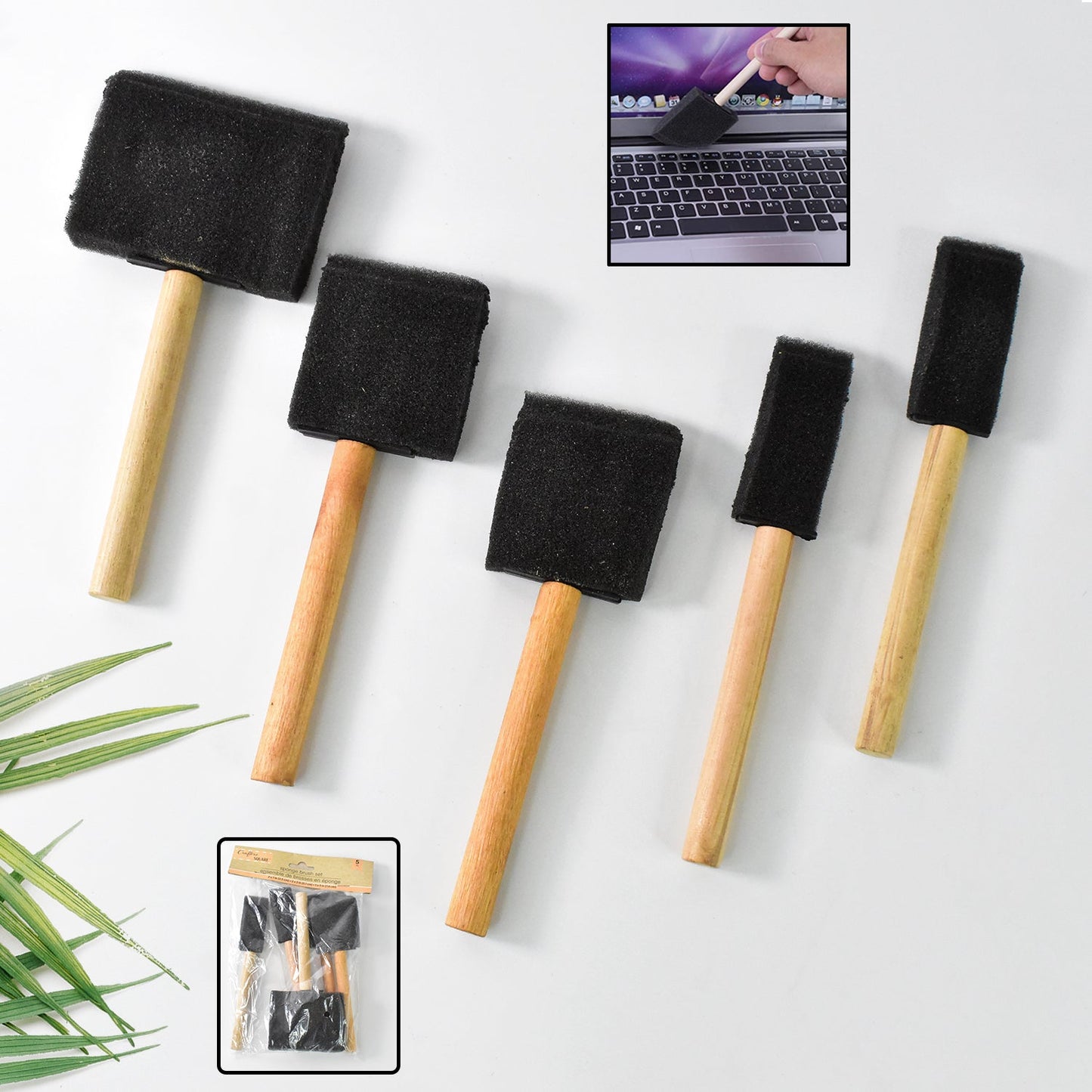 Multipurpose Sponge Brushes for Painting with Wooden Handles Signature kart