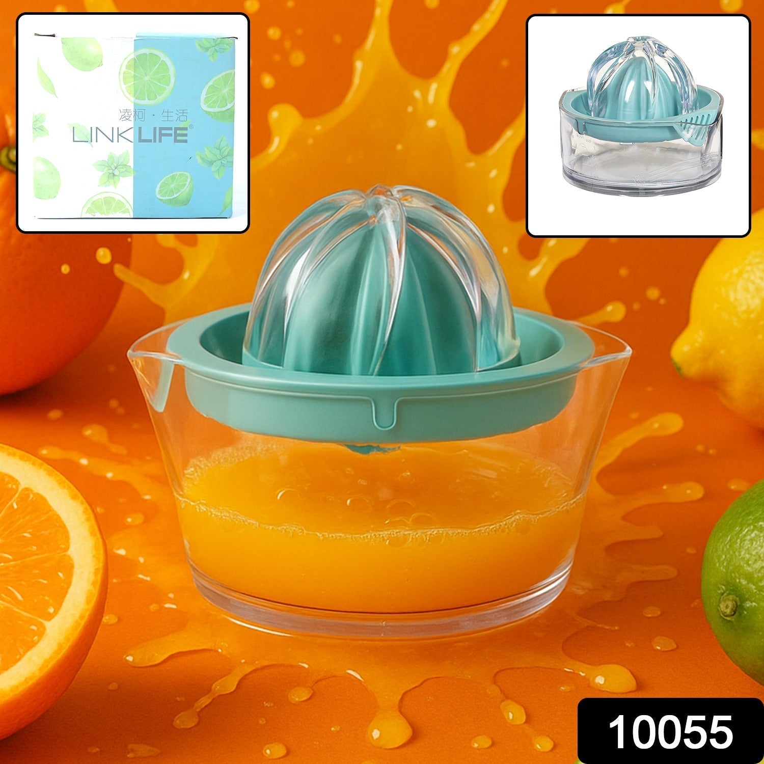 Manual Orange Lemon Citrus Juicer Squeezer Press Pourer with Lid Plastic 1 Pc signaturekarts