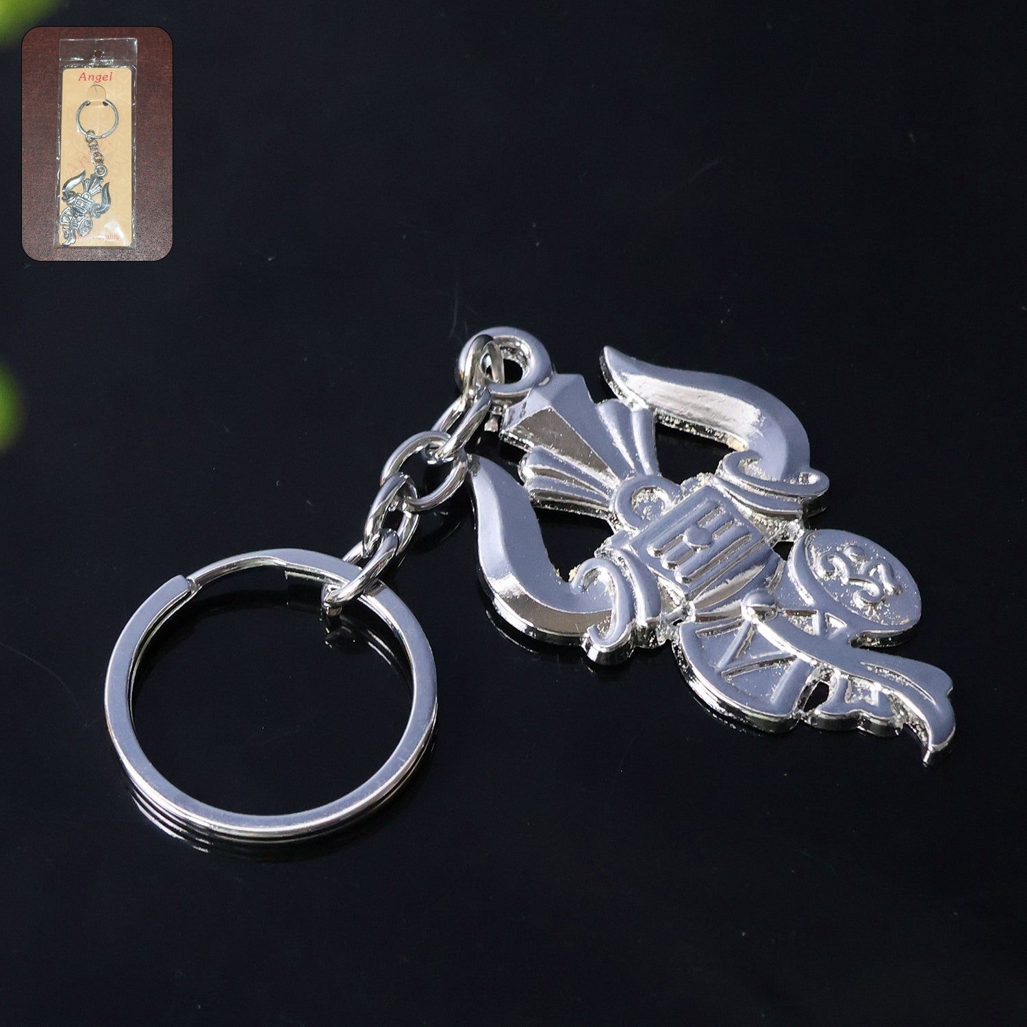 Mahakal Trishul Metal Keychain Set (2 Pc Mix Design) signaturekarts