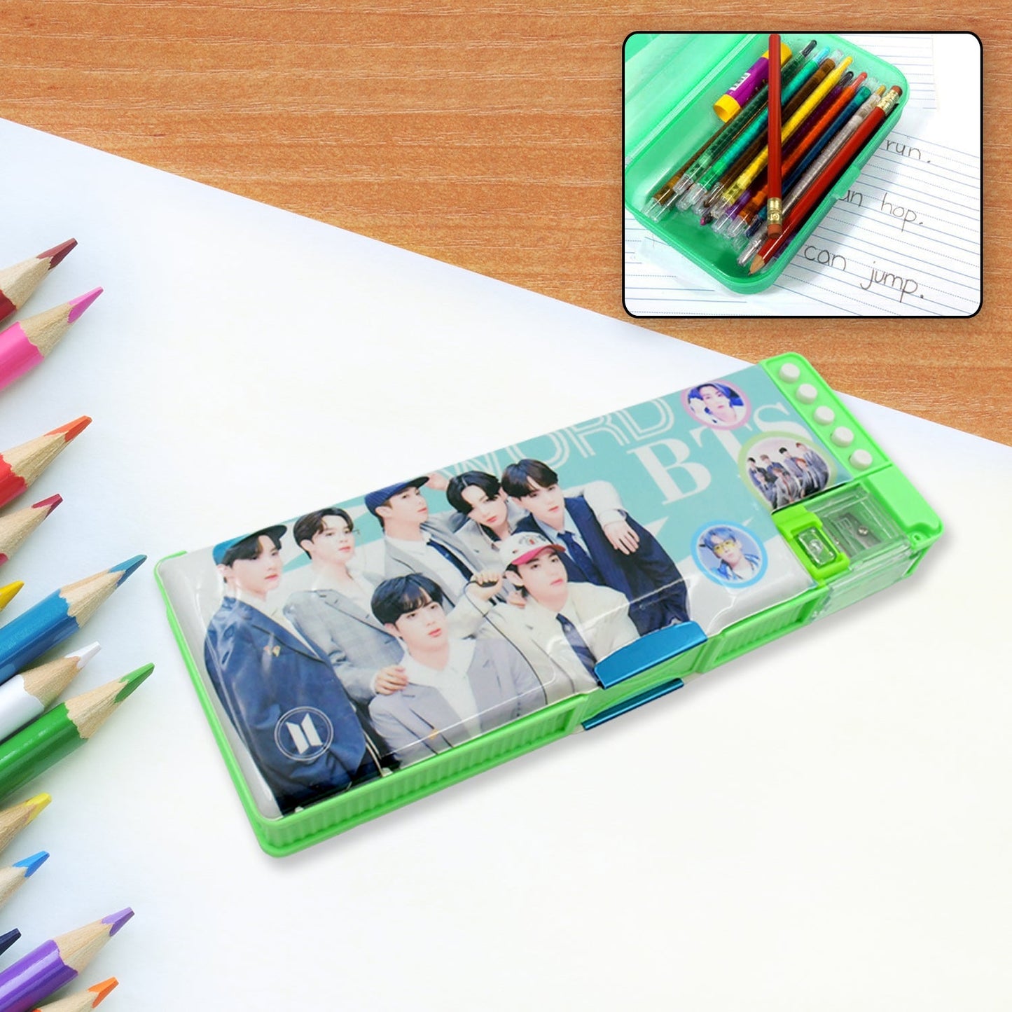 Multipurpose Compass Box (2 Compartments): Cartoon Pencil Case for Kids Signaturekarts