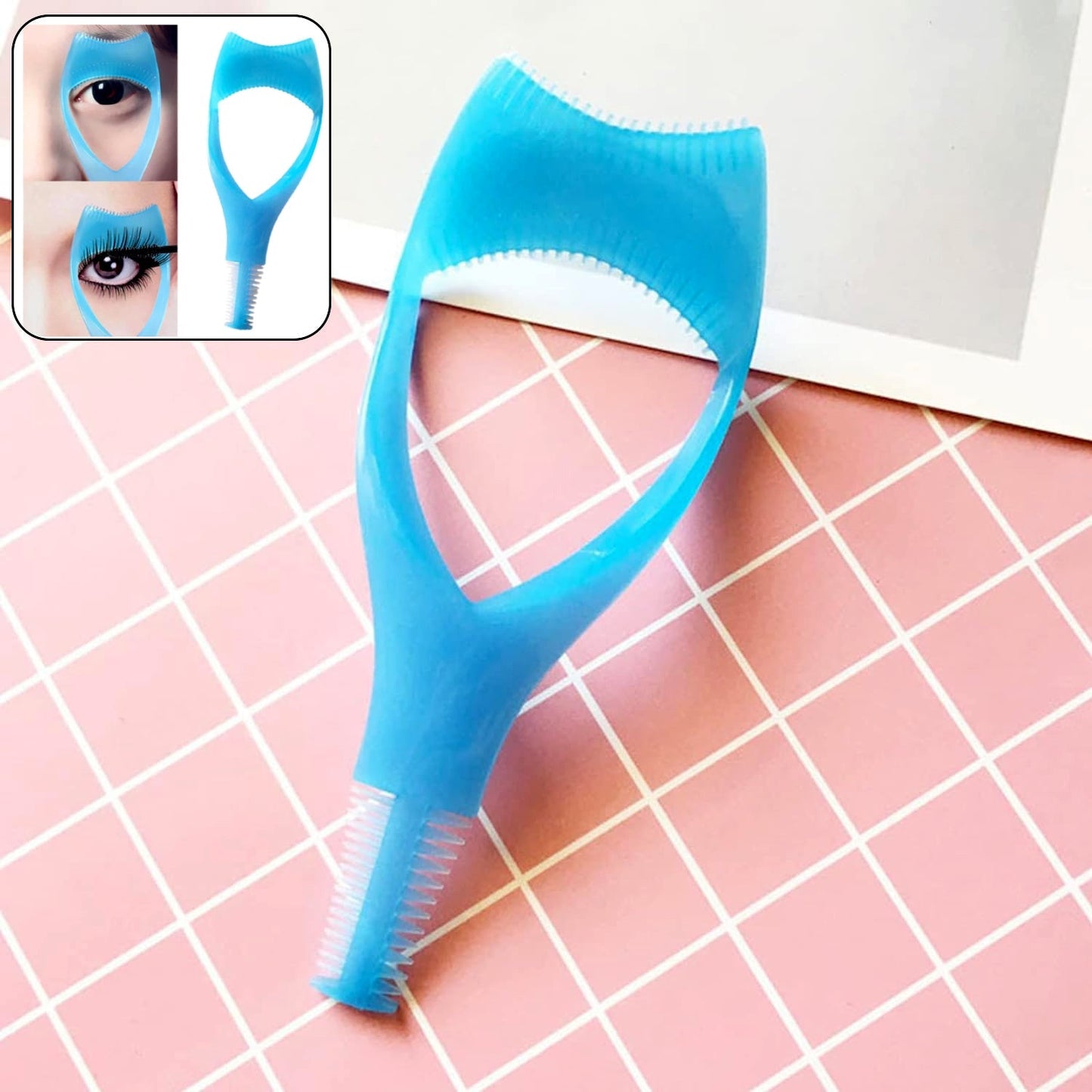 3-in-1 Plastic Eyelash Tool: Mascara Guide, Brush & Curler (1 Pc) signaturekarts