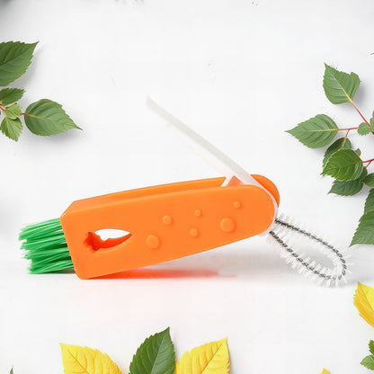 3-in-1 Multifunctional Cleaning Brush Set – Mini Bottle, Cup & Lid Cleaner (1 Pc) signaturekarts