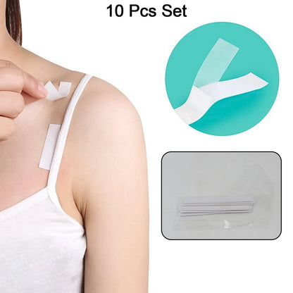 Waterproof Anti-Skid Transparent Medical Tape for Lingerie (10 Pcs Set) Signaturekarts