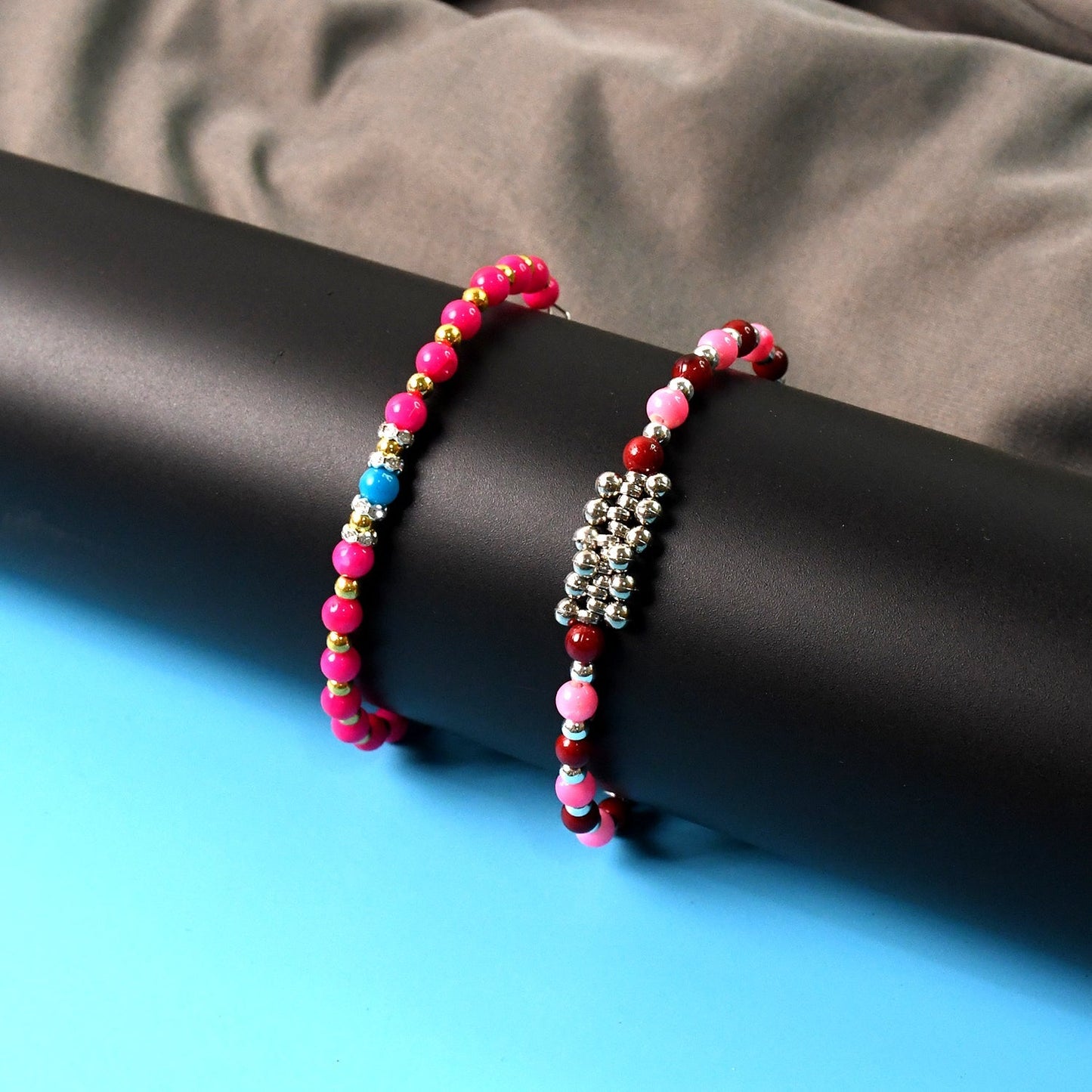 Traditional and Trendy Beaded Bracelet with Adjustable Chain (1 Pc) Signature Kart