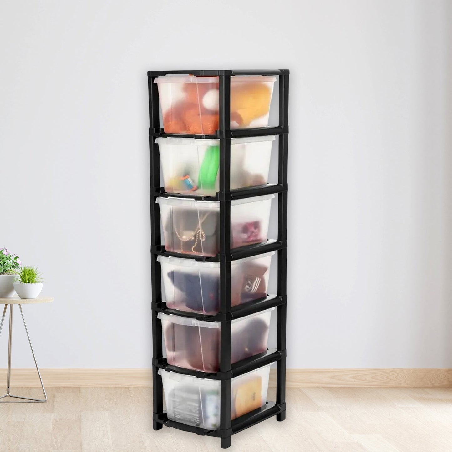6-Layer Modular Plastic Drawer Storage Cabinet Signature kart