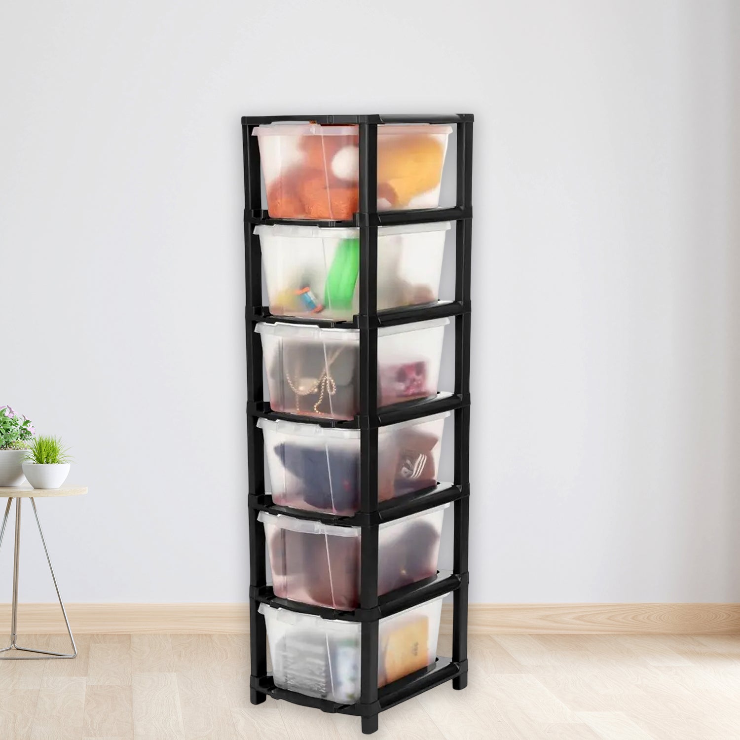 6-Layer Modular Plastic Drawer Storage Cabinet Signature kart