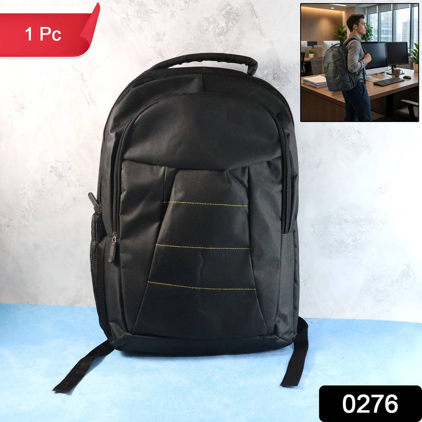 Lightweight Water-Resistant Laptop Bag with Pockets & Adjustable Strap Your Brand