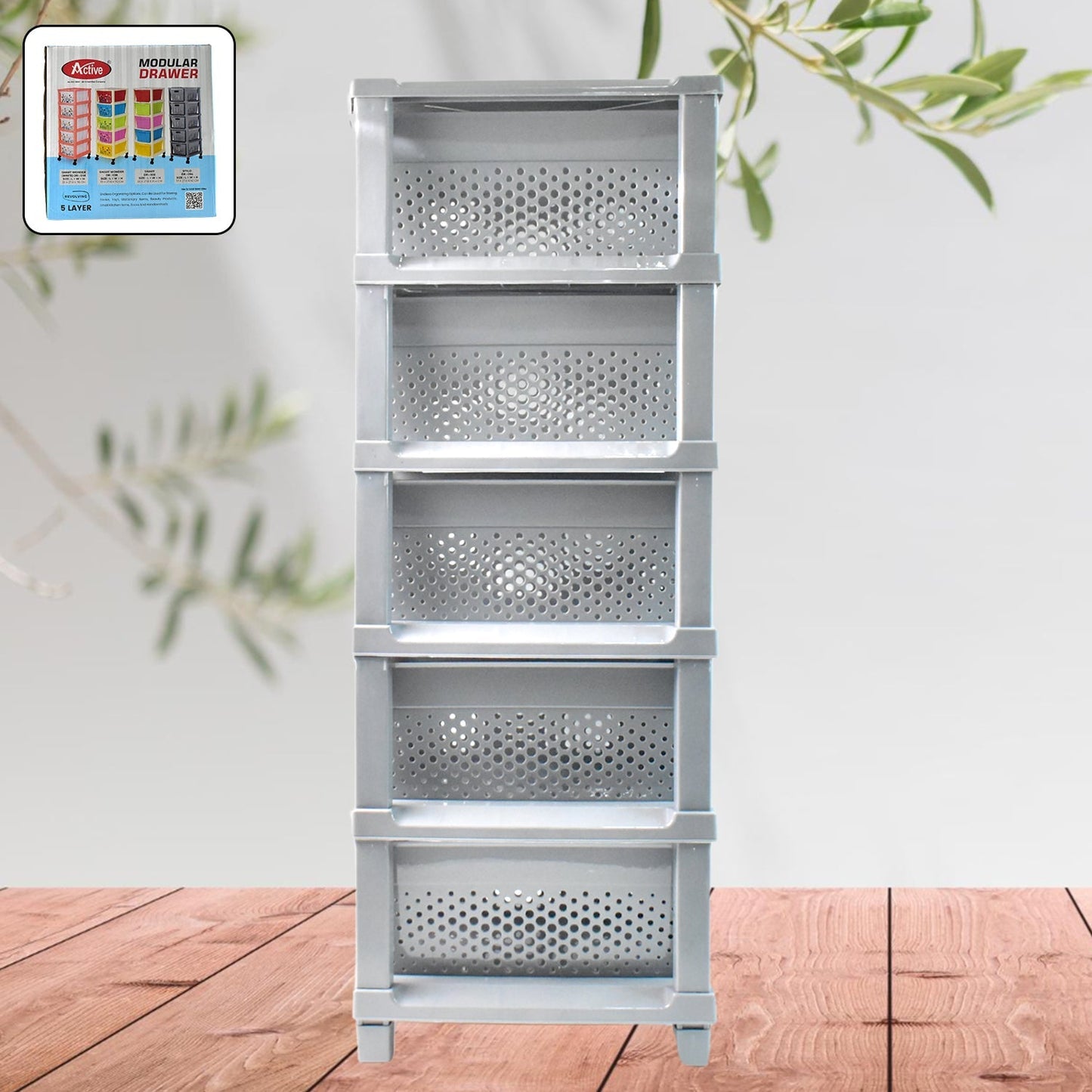 Multi-Purpose Anti-Slip 5 Layer Modular Drawer Storage System (68×33 Cm) Your Brand