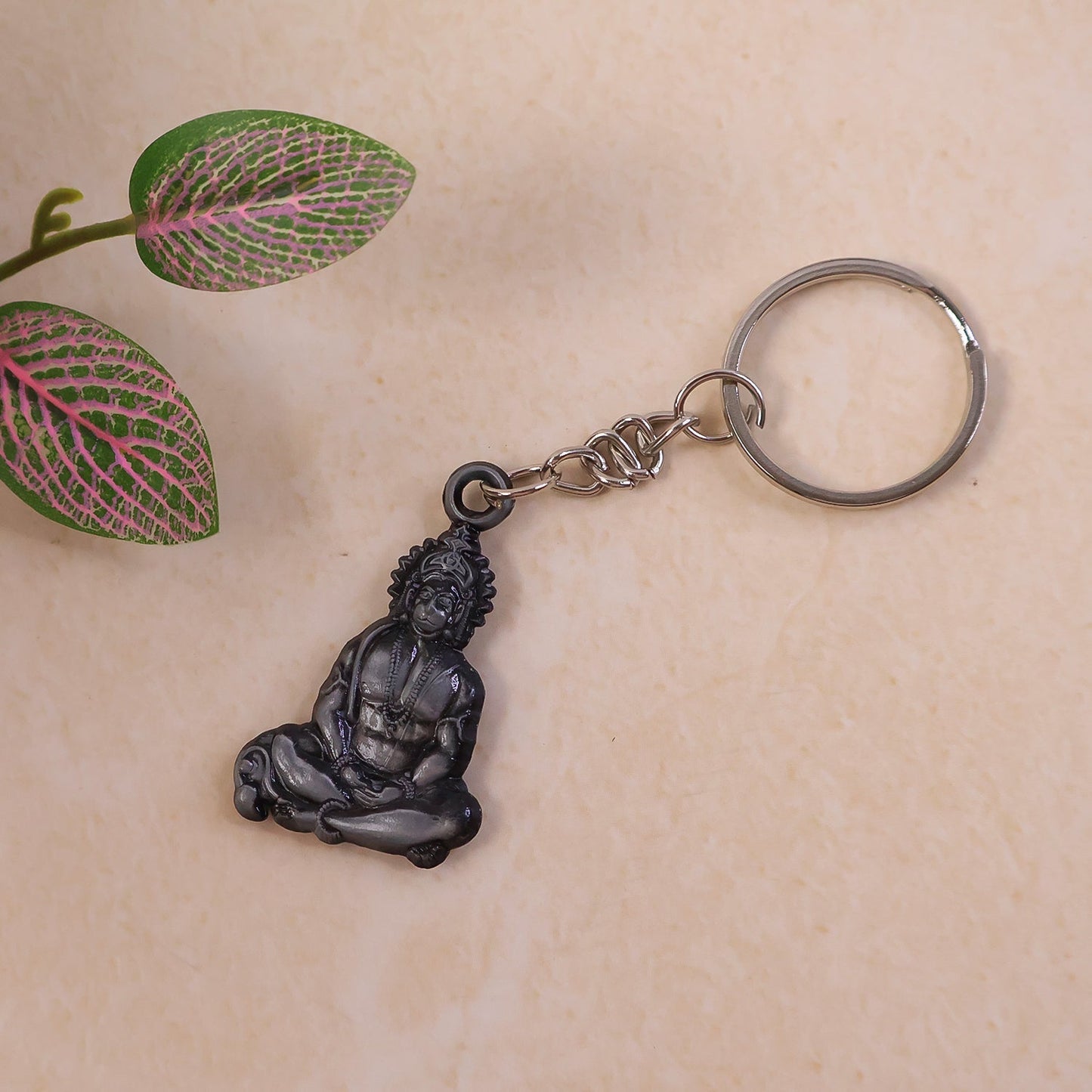 Premium Spiritual Hanuman Ji Sitting Pose Metal Keychain (1 Pc) The Morsignaturekarts