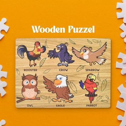 Wooden Puzzle Learning Board for Kids - (1 Pc / Mix Design / random) signaturekarts
