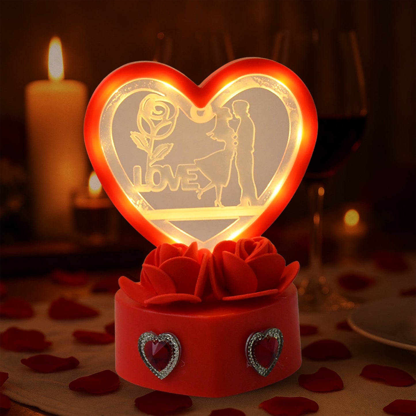 Heart-Shaped Love Couple Decorative Showpiece (1 Pc) signaturekarts