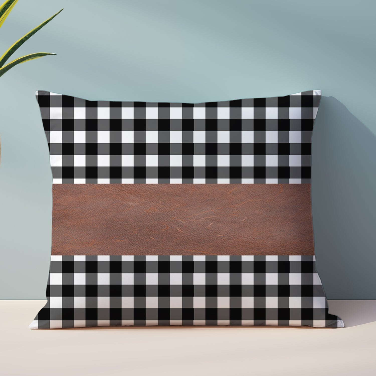 Pillow Covers, Leather & Cotton Cushion Covers (17 × 17 Inch / 1 Pair / 2 Pc) Signaturekarts