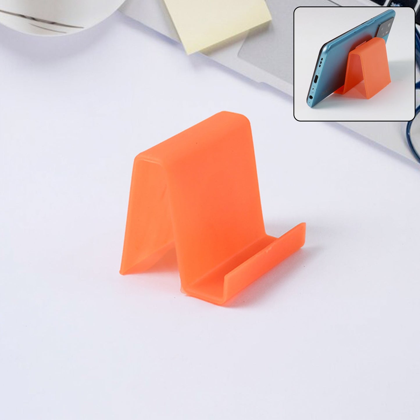 Durable Plastic Mobile Phone Stand with Angled Support (1 Pc / Mix Color) Signature kart