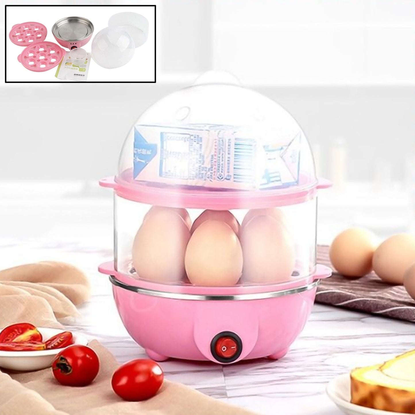 Egg Boiler / Poacher / Cooker / Electric Steamer (2 Layer) Signaturekarts