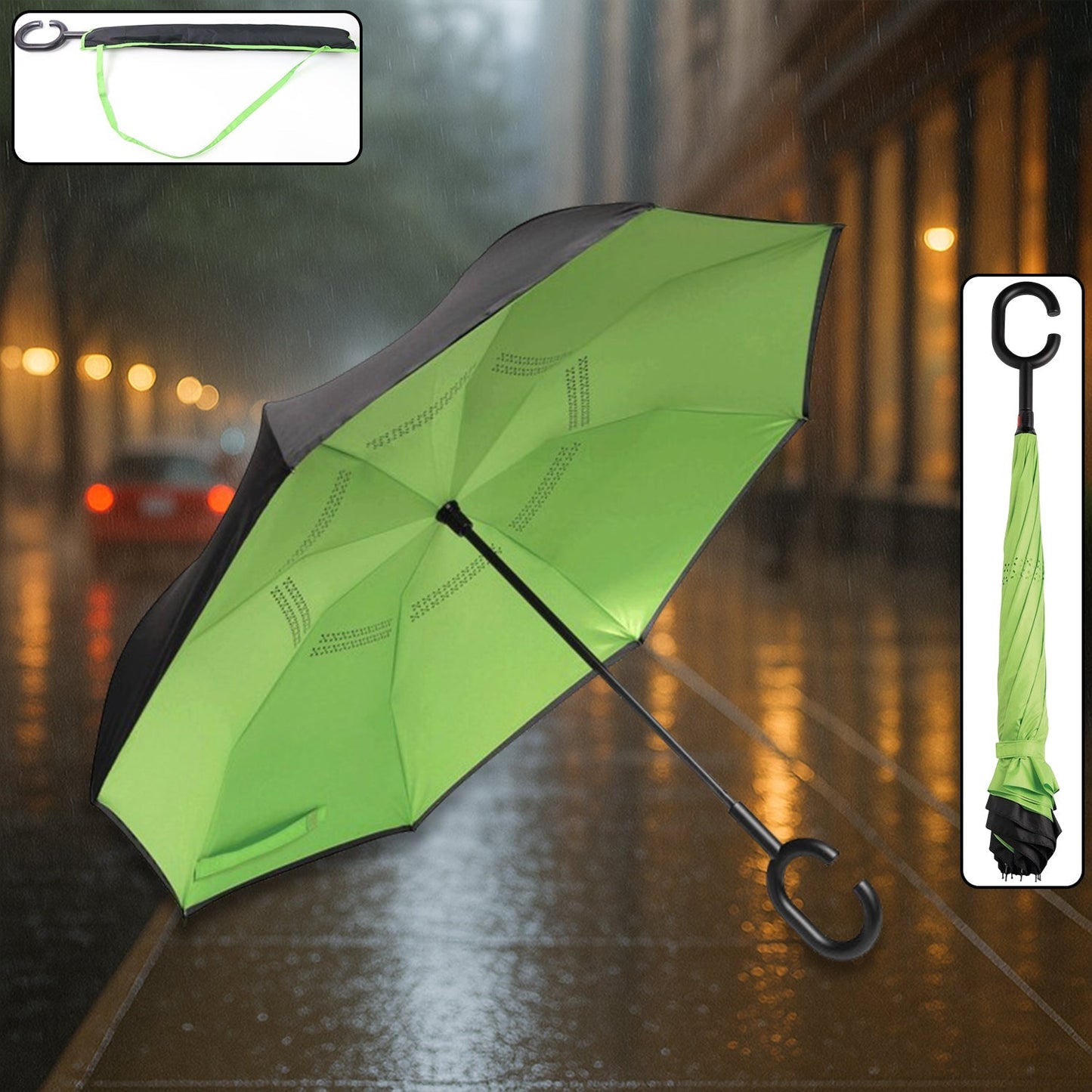Foldable UV & Rain Umbrella with C-Shaped Handle – Kids (1 Pc / Mix Color) Signaturekarts