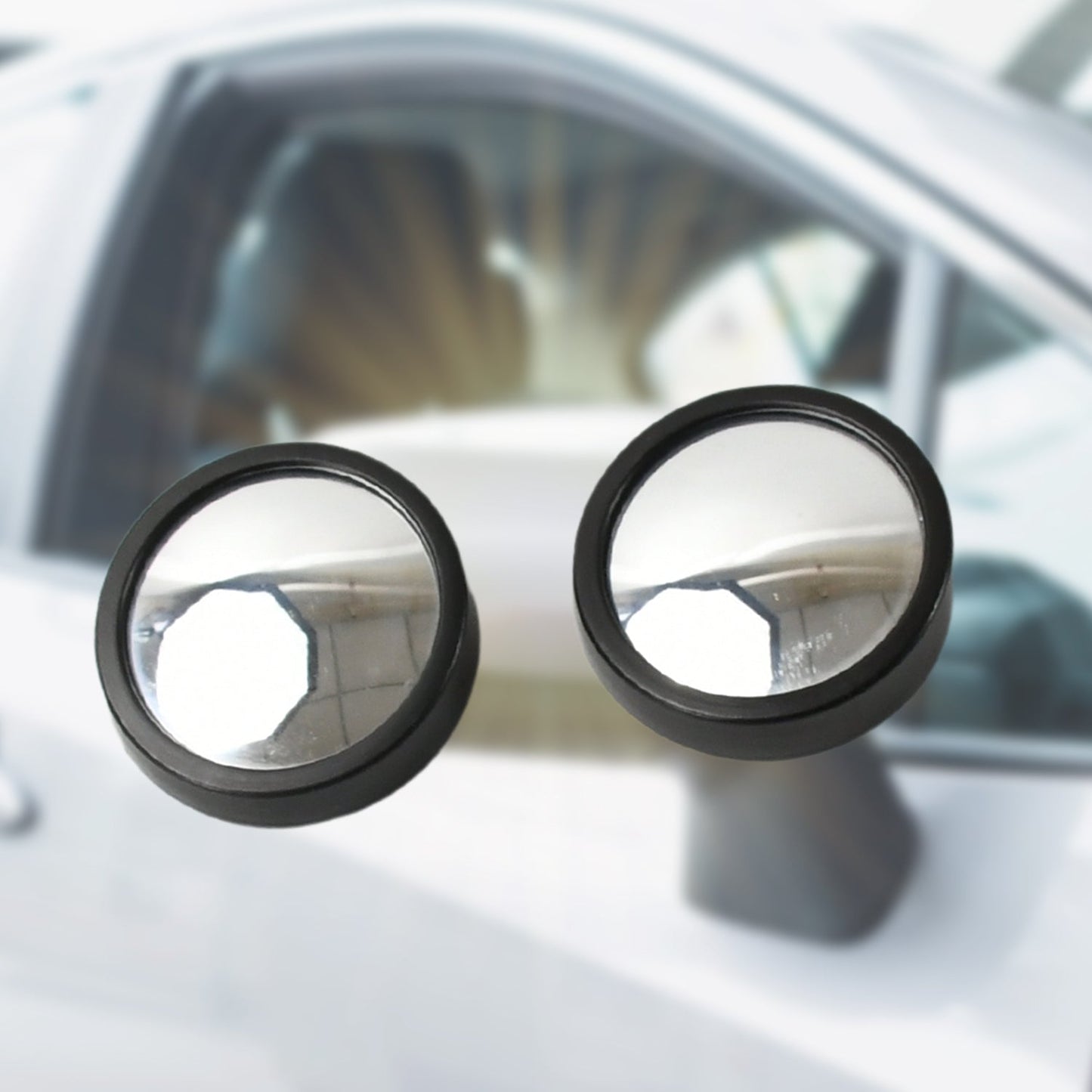 Car Blind Spot Mirror – HD Glass, Convex & Frameless (2 Pcs Set) signaturekarts