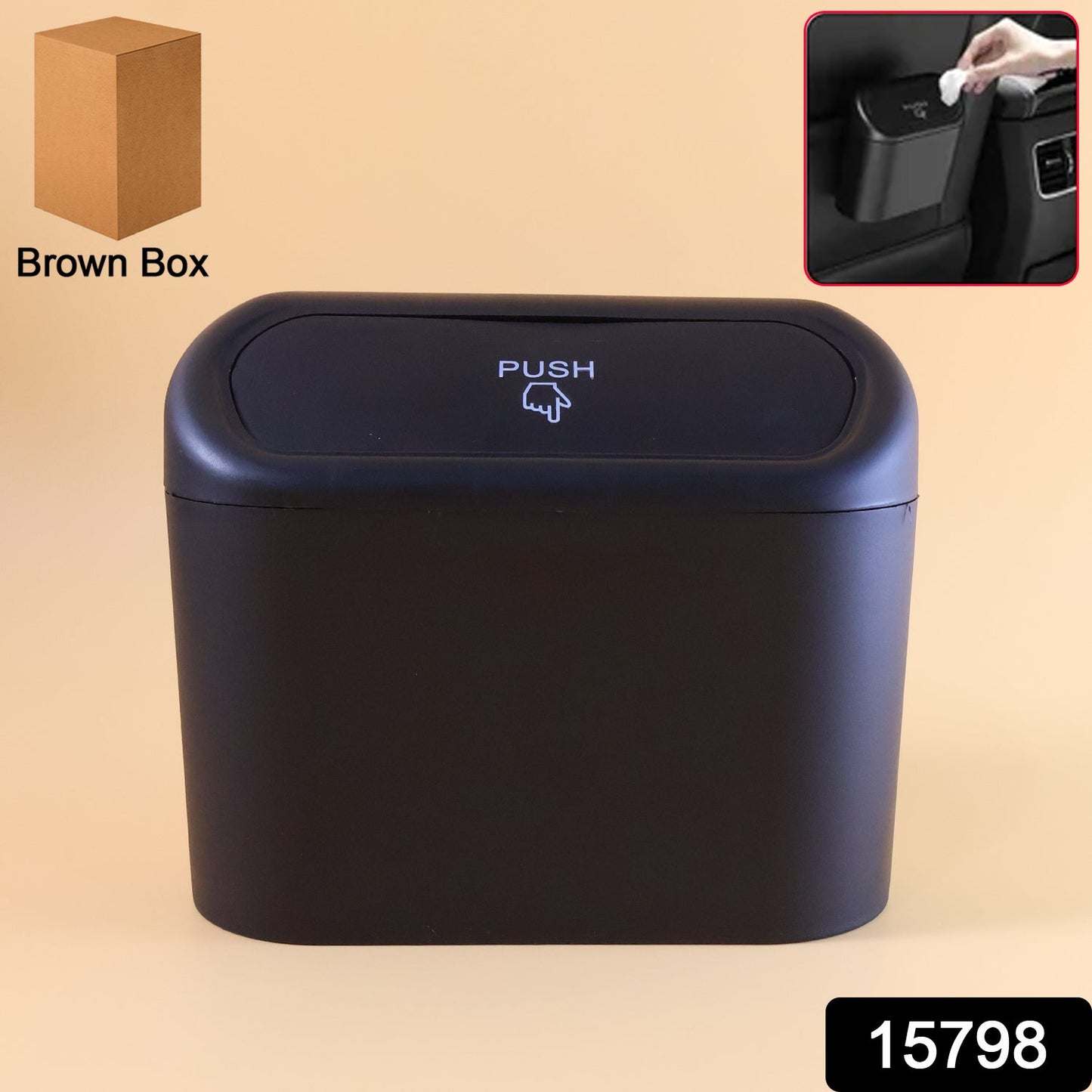 Mini Car Trash Can with Lid, Waterproof Car Trash Bin Storage Box (1 Pc) Signaturekarts