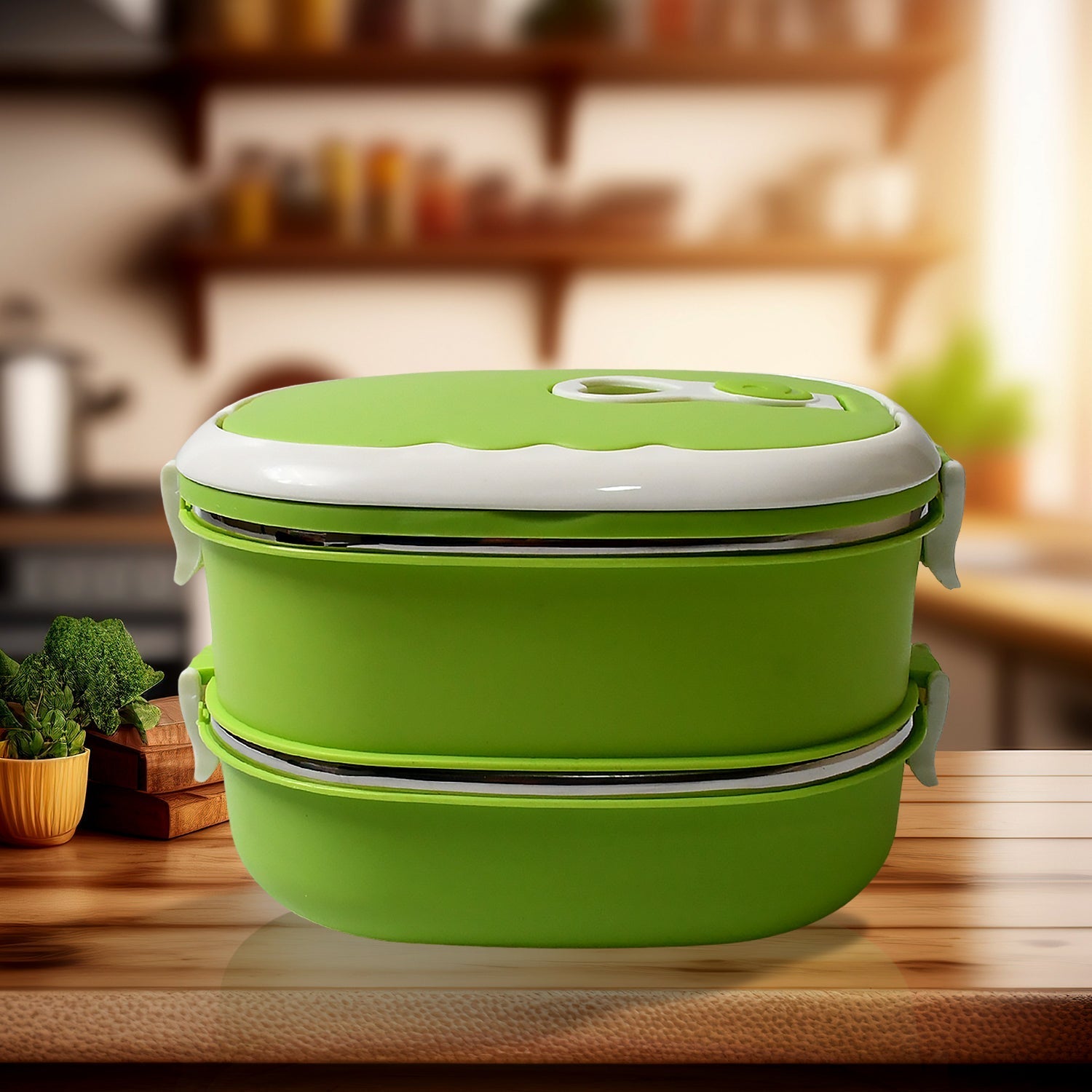 Lunch Box 900/1800ml Stainless Steel Kitchen Insulated Thermal Lunch Box signaturekarts