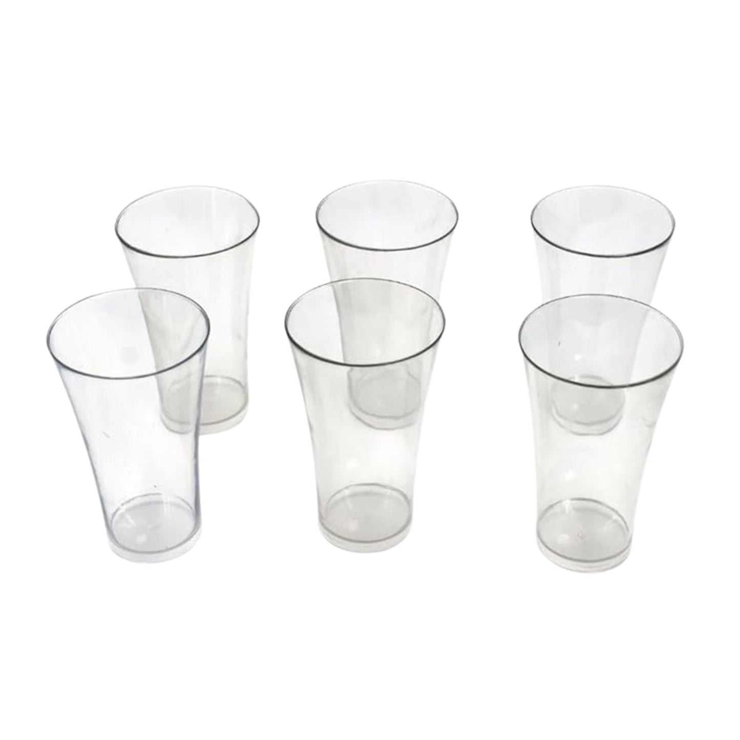 Stylish look Plastic Juicy Glass, Transparent Glasses Set 300ml (6pcs) Signature Kart