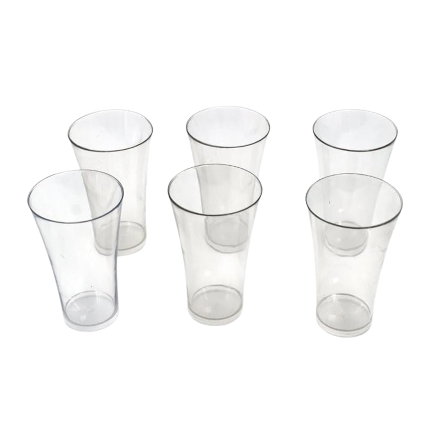 Stylish look Plastic Juicy Glass, Transparent Glasses Set 300ml (6pcs) Signature Kart