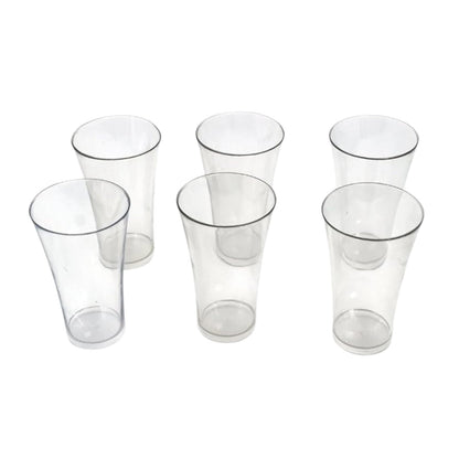 Stylish look Plastic Juicy Glass, Transparent Glasses Set 300ml (6pcs) Signature Kart