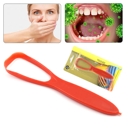 Plastic Tongue Cleaner For Kids & Adults | Tongue Scraper For Bad Breath, Maintain Oral Hygiene for Daily Use | for Fresh Breath & Bacteria Removal | Improved Taste Plastic With Handle Tongue Cleaner (1 Pc ) signaturekarts
