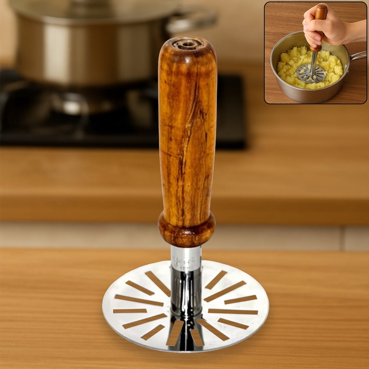 Pavbhaji Masher – Strong Kitchen Tool for Mashing Pavbhaji & Vegetables Your Brand