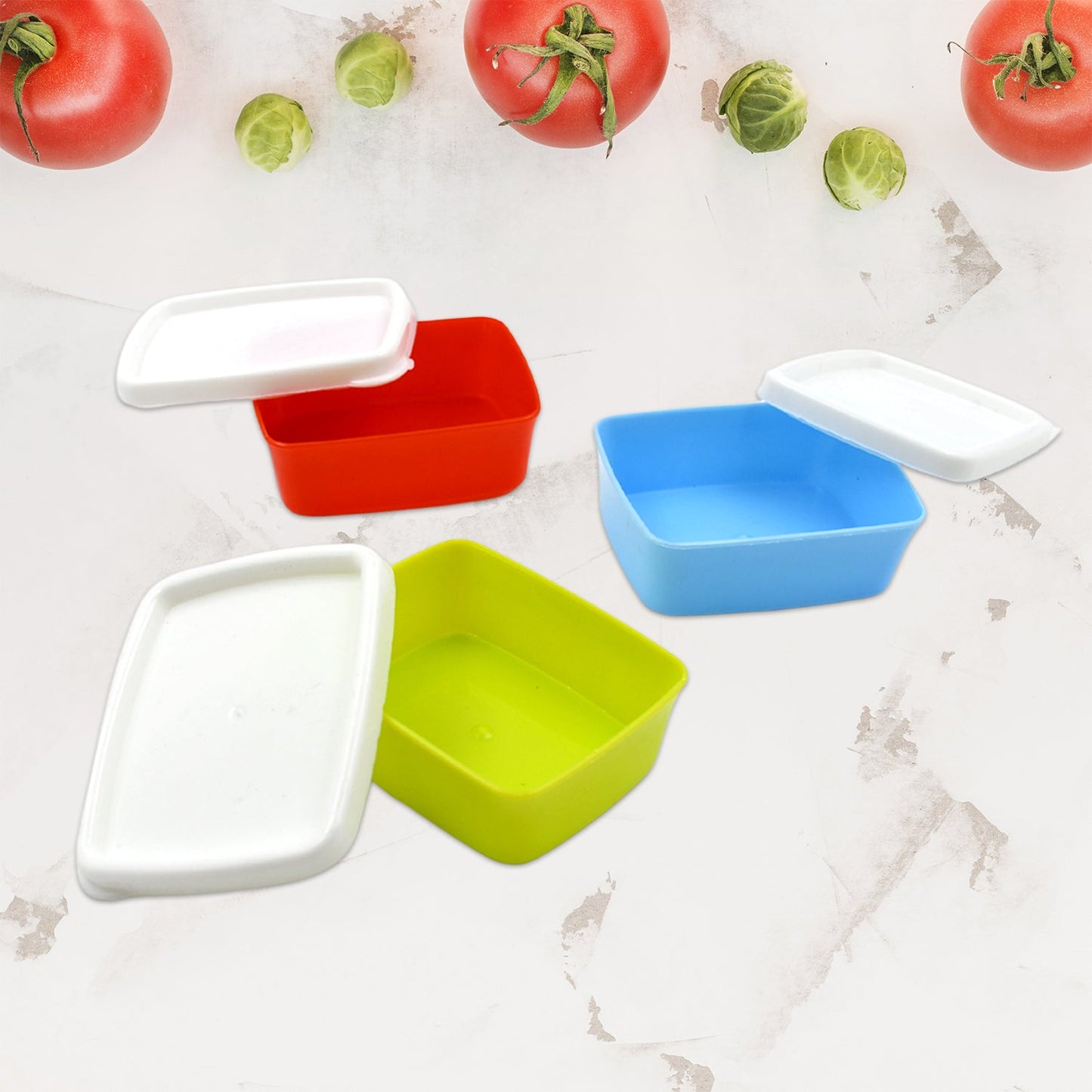 3-Piece Multicolor Airtight Container Set – Rectangular Food & Fridge Storage signaturekarts