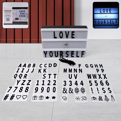Black Mini A6 Magnetic Cinematic Light Box with 82 Characters and 10 Emojis (1 Set) Signaturekarts