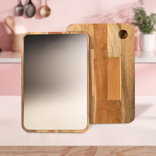 Apex Steel Oak Medium Cutting Board with Wooden Handle (1 Pc) signaturekarts